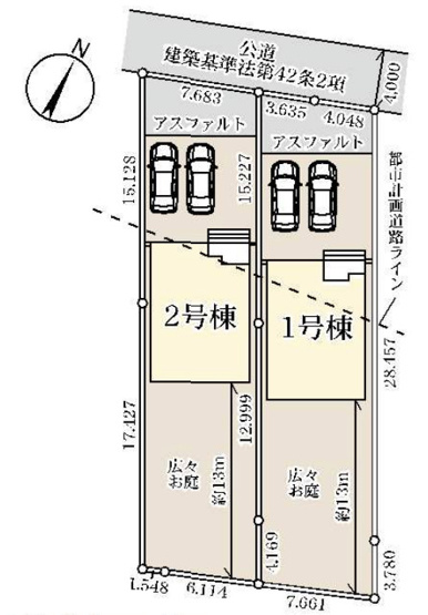 【区画図】 | 白岡市白岡8期　Livele Garden.S　新築戸建　全2棟　1号棟
