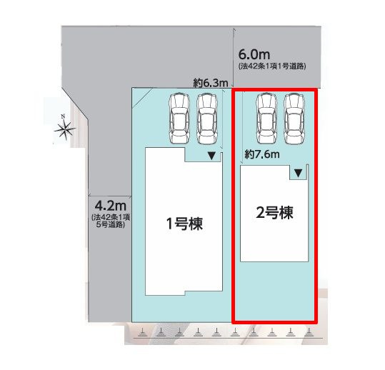 郡山市安積４丁目　　　２号棟　　　安積第３小学校、安積第２中学区の区画図