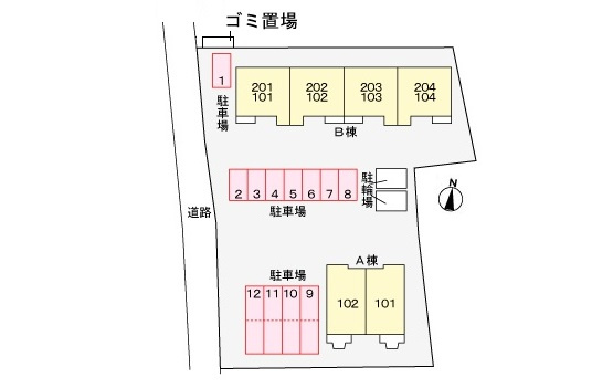 ヴィラ　桜Ａの区画図