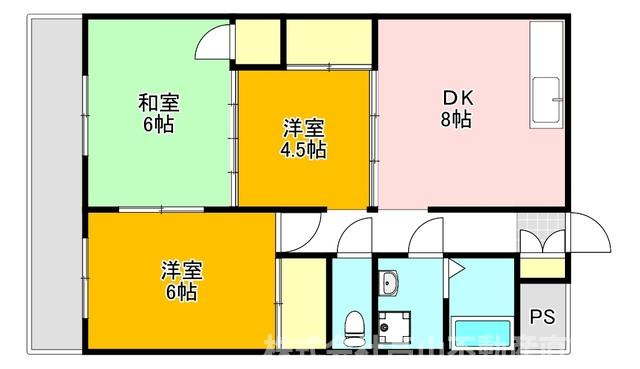 直方市新知町の賃貸マンションの間取り