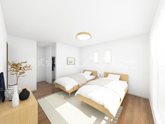 【洋室】 | ２階洋室（主寝室）完成イメージ／南向きですので、陽あたり良好です♪