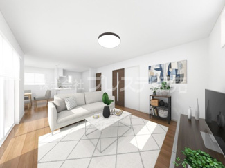 【居間・リビング】 | リビング完成イメージ／ＬＤＫ22.3帖！南向きですので、陽あたり良好です♪※モデルハウスあり