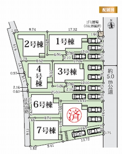 【区画図】 | 【仲介手数料０円】綾瀬市小園6期　新築一戸建て　全7棟 | 綾瀬市小園6期　新築一戸建て　全7棟