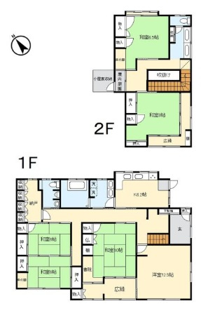 【中古戸建】太田市金山町の間取り|■間取り図｜敷地面積：720.65㎡（約217.99坪）建物面積：204.62㎡（約61.89坪）