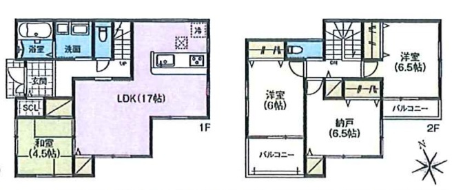 八幡市八幡隅田口　第2期　新築一戸建ての間取り|1号地