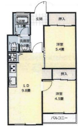 【間取り】 | 泉ヶ丘コーポラスA棟3-2棟
