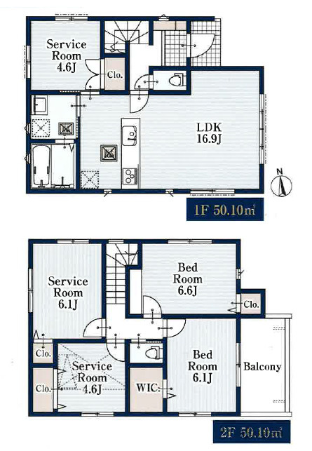 練馬区平和台1丁目　建築条件なし　限定3区画の参考プラン|3区画　2LDK+3S+WIC　敷地面積 13278ｍ2　建物面積 100.20ｍ2　建物価格 1,380万円