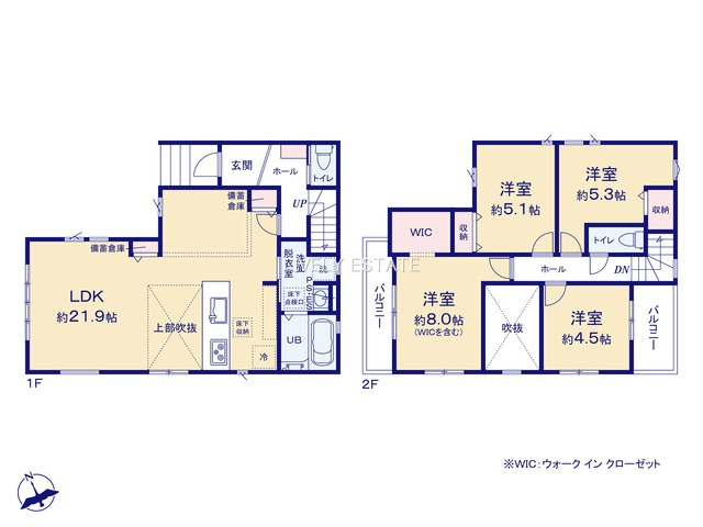 越谷市宮本町3丁目 新築分譲住宅の間取り