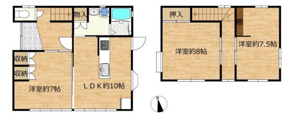【間取り】 | 仲介手数料無料！船木小学校に通えるリフォーム済み中古住宅　宇部市大字船木 | お客様のご意見を凝縮した使いやすい間取り