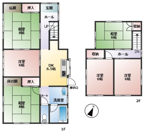 幸手市北3丁目　中古一戸建ての間取り|給湯器・浴室・ダイニングキッチン床のリフォーム歴あり♪