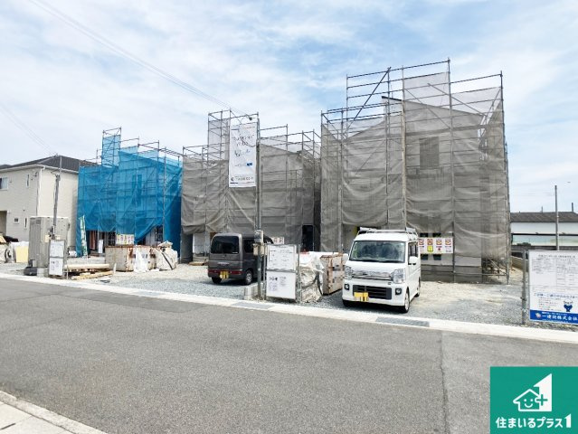 赤穂市片浜町　第3期　新築一戸建ての外観|周辺は落ち着いた街並みの住宅地！子育てがしやすい住環境です！まだ未完成ですが、現地でしかわからない事もございます。是非一度ご覧ください。