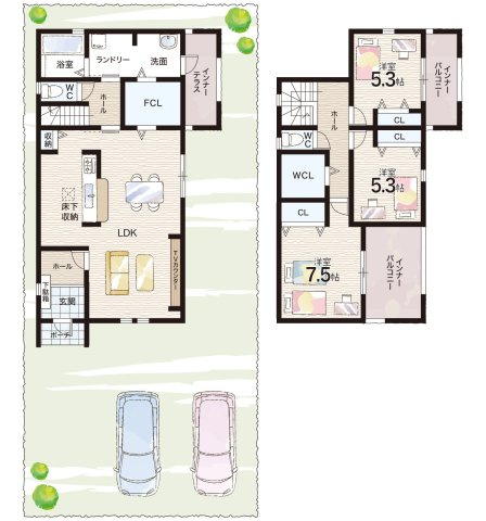 赤穂市片浜町　第3期　新築一戸建ての間取り|3号棟