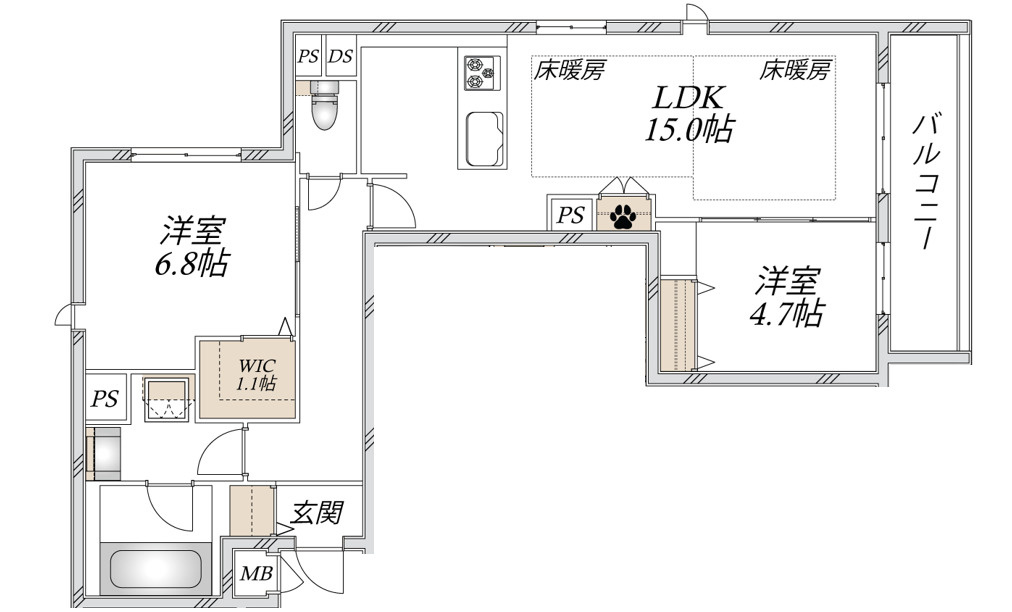 ヴィクトワール南流山の間取り