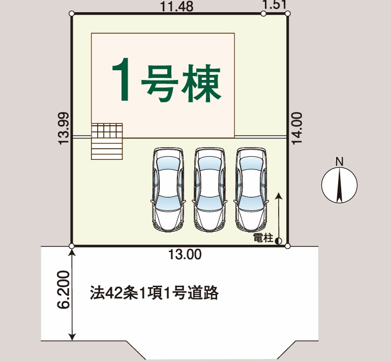 仲介手数料無料　CRADLE GARDEN　狭山市柏原第14　全1棟　の区画図