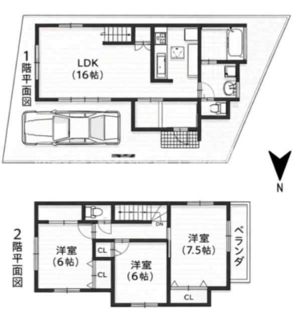 五条町中古戸建の間取り|全居室6帖以上！ファミリー様にオススメです♪