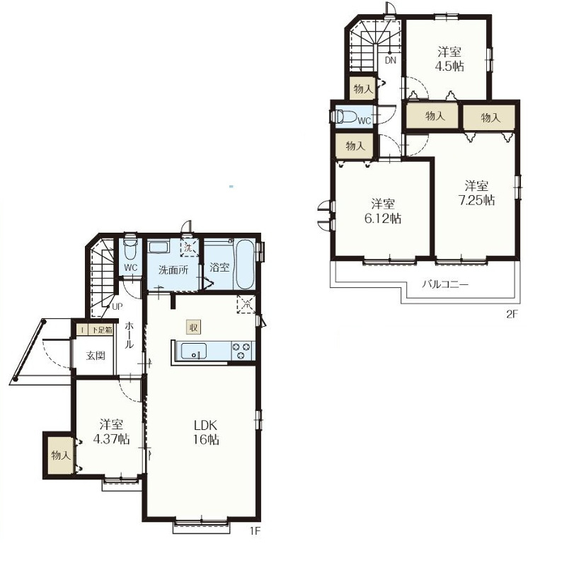 仲介手数料無料　ハートフルタウン東村山市美住町10期　全3棟　の間取り