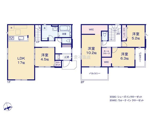 《仲介手数料無料》久喜市鷲宮４丁目2-12新築一戸建てリガーレの間取り