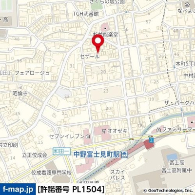 【地図】 | ＢＥテラス中野富士見町