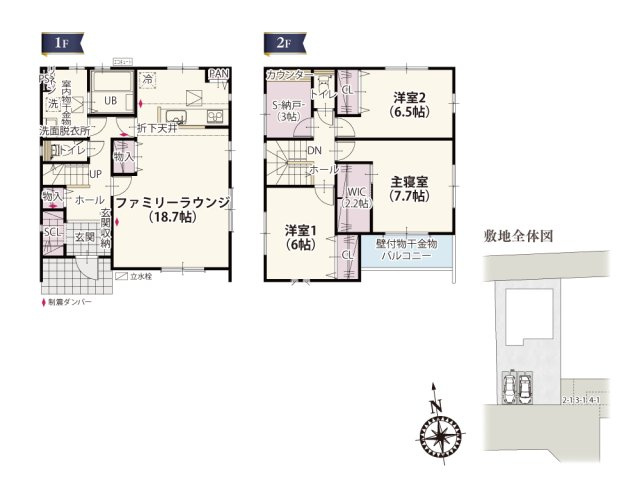 【間取り】 | 2階にはカウンター付きの納戸。暮らす人に合わせた活用ができそうな便利な空間です。