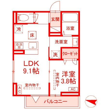 藤沢市湘南台４丁目のアパートの間取り