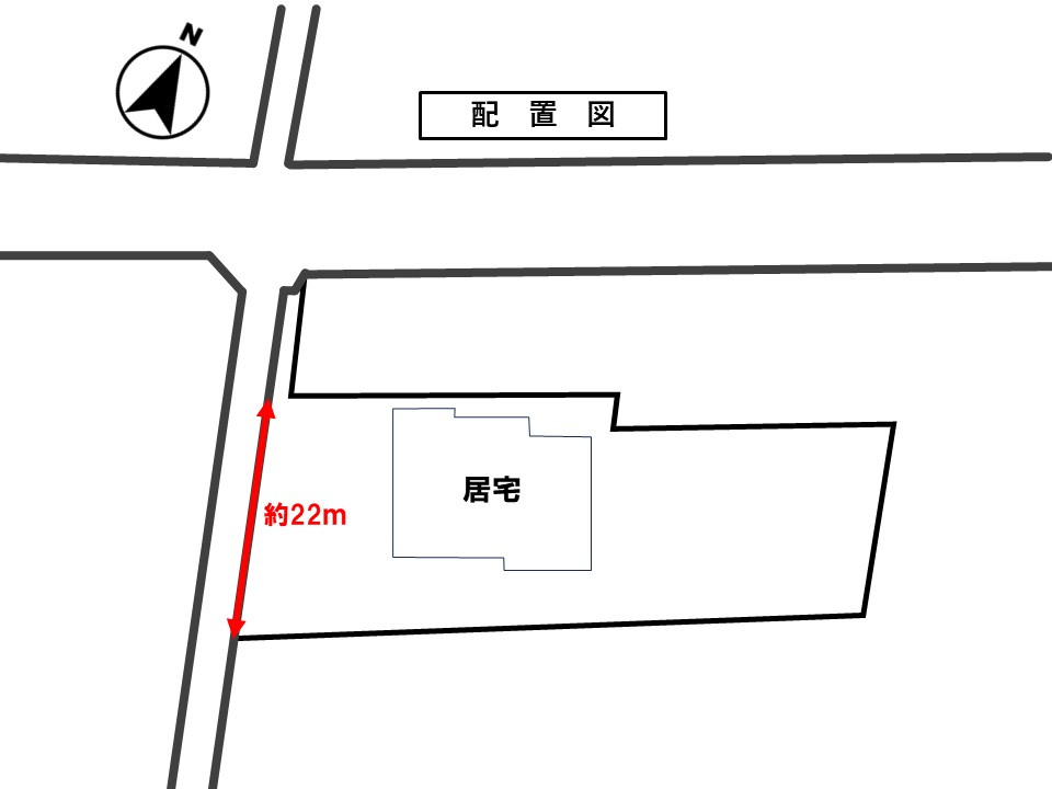 境港市渡町　中古住宅のその他|土地に対する建物の配置図