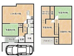 尼崎市瓦宮　中古戸建の間取り