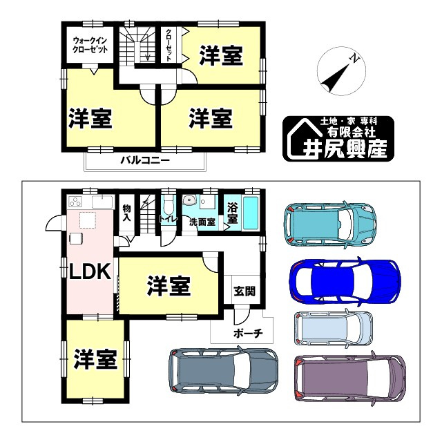 紀の川市西脇　中古戸建の間取り