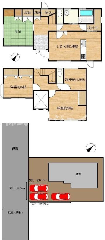 「中古戸建　三田市つつじが丘北４丁目」の間取り