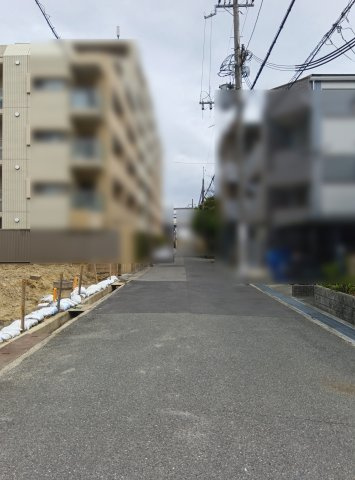 尼崎市東園田町7丁目　土地の前面道路含む現地写真