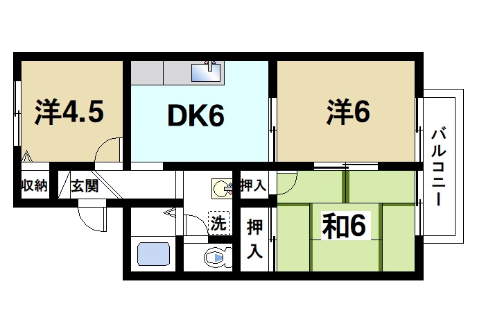 ヴァン・ヴェールⅠパートⅡの間取り|3DK