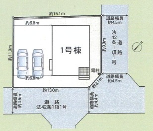 クレードルガーデン　第5　1号棟の区画図|東南の角地