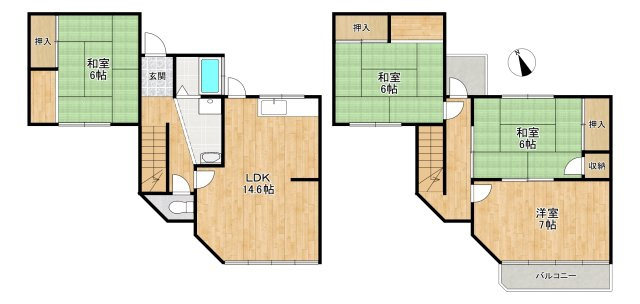 津田東町3丁目戸建の間取り