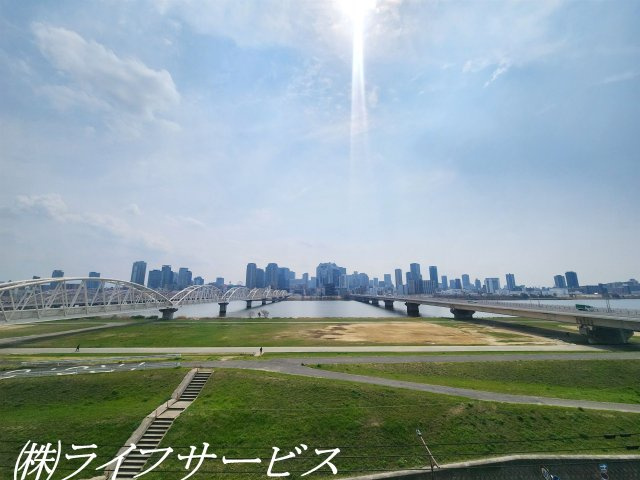 【展望】 | 新北野第３コーポ | バルコニーからの眺望・淀川花火も鑑賞できます！