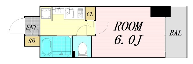 エステムコート心斎橋アルテール　仲介手数料無料の間取り