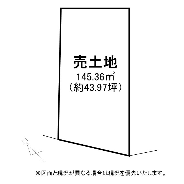 草津市青地町　建築条件無し売土地の土地図