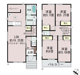 【間取り】 | 千葉市稲毛区宮野木町　新築分譲住宅A号棟 | 千葉市稲毛区宮野木町　A号棟　４LDK