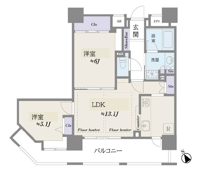 【間取り】 | ヴィルヌーブタワー駒沢