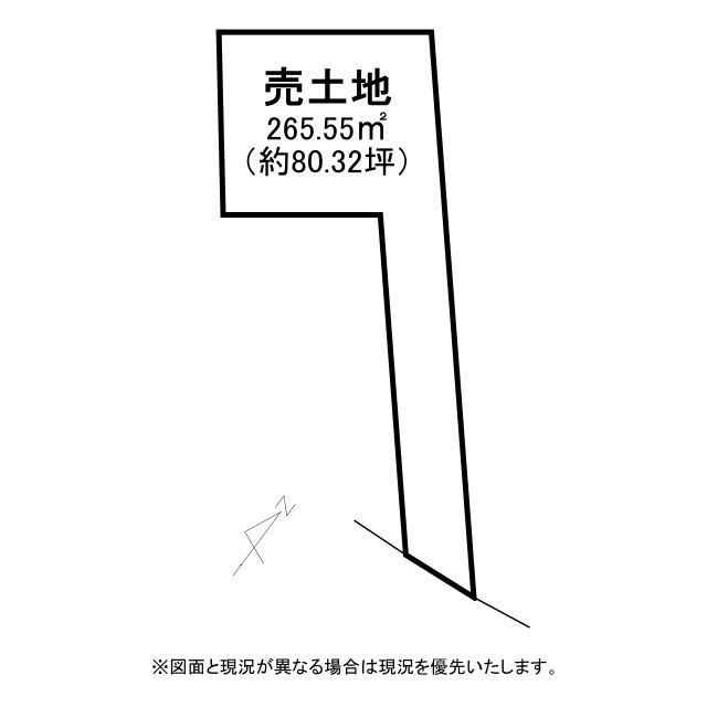 草津市片岡町A号地　建築条件無し売土地の土地図