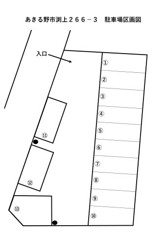 渕上西駐車場の区画図