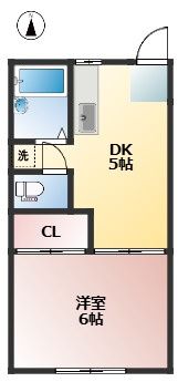 コーポKIT　バストイレ別　温水洗浄便座　陽当たり良好の間取り
