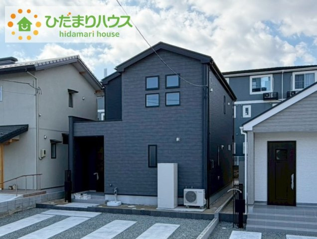 郡山市安積四丁目　新築戸建　2号棟の外観|デザイナーズのようなお洒落な外観です(^^♪