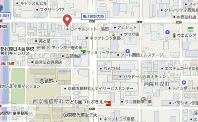 ロイヤルシャトー葛野　5階の地図