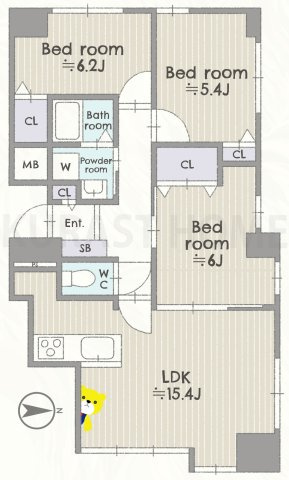 ロイヤルシャトー葛野　5階の地図