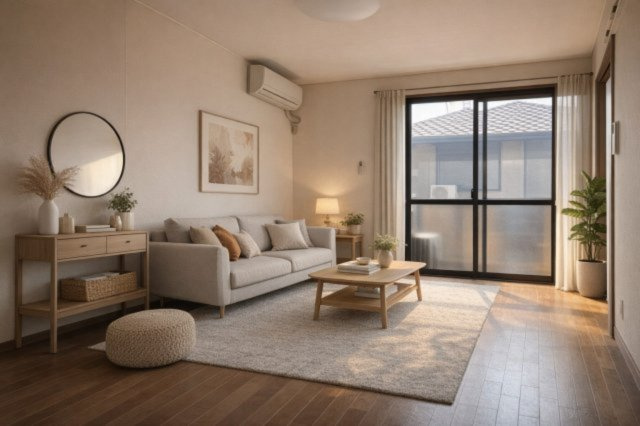 アルジャンKⅡの居間・リビング|※CG画像によるバーチャルステージングです。
画像に付帯する家具家電は付きません。