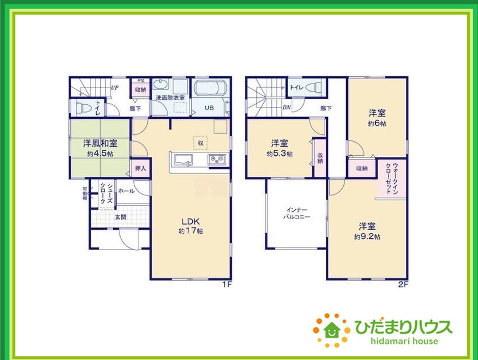 日立市川尻町３丁目　中古戸建の間取り|LDK17帖！二階にあるインナーバルコニーが魅力的なお家です♪