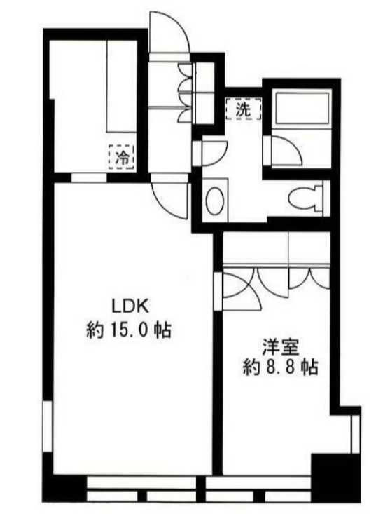 渋谷プロパティータワー　１Fコンビニ　高層階　角部屋の間取り