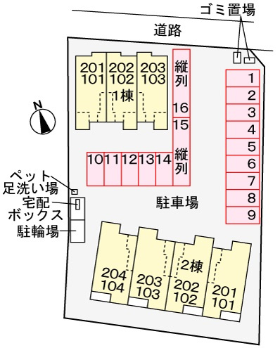 エピナール土浦２の区画図