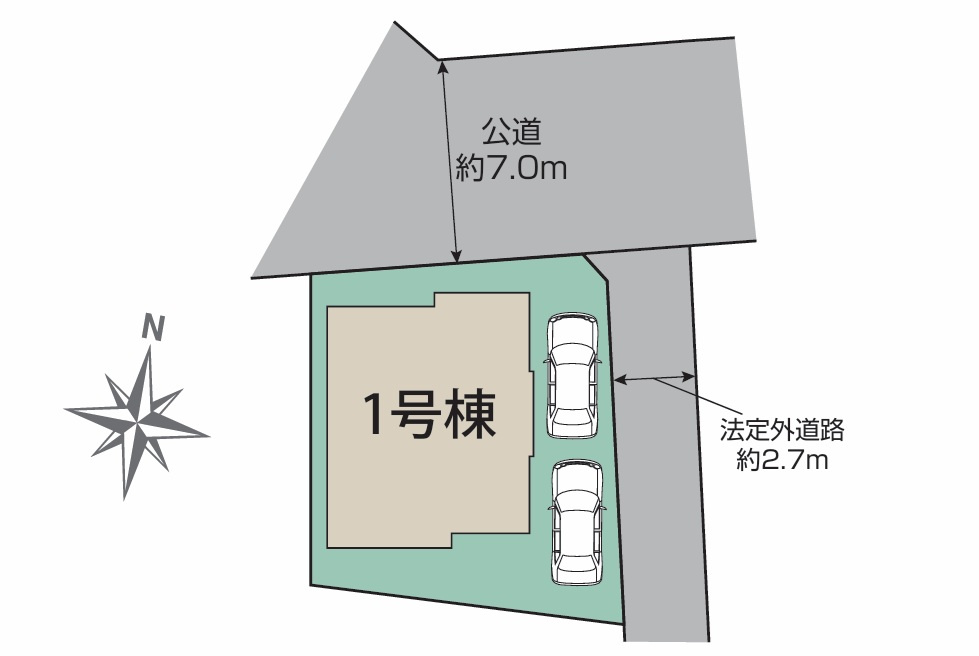 東村山市多摩湖町2丁目　新築戸建　全1棟　の区画図