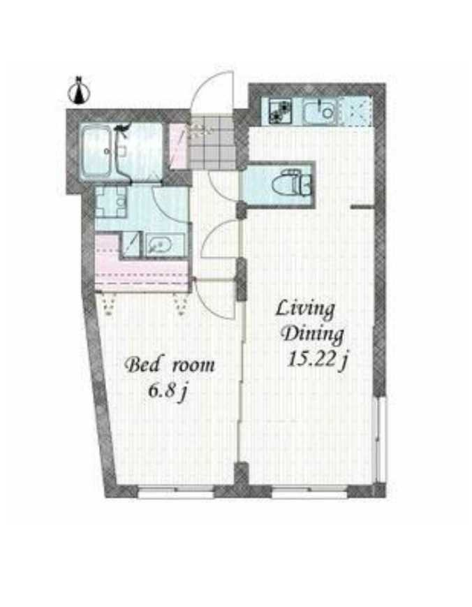 Branche目黒大橋　デザイナーズ　オートロック　独立洗面台の間取り