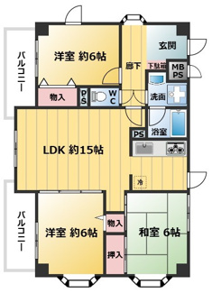 【間取り】 | ライオンズマンション川西萩原